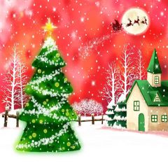 Christmas Tree Photography Scenery Backdrop Christmas Theme Banner YMY-638