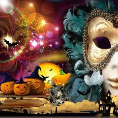 Mask Queen Photography Scenery Backdrop Halloween Theme Banner YMY-640