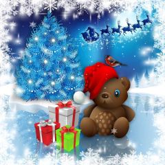 Gift  Bear Photography Scenery Backdrop Christmas Theme Banner YMY-671