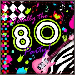 80S Guitar Party Note Heart-Shaped Photography Scenery Backdrop Graffiti Theme Banner YZA-836