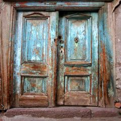 Shabby Wooden Door Photography Scenery Backdrop Door Theme Banner ZLZ-099