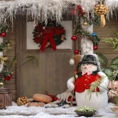 Cute Snowman Photography Scenery Backdrop Christmas Theme Banner ZLZ-100
