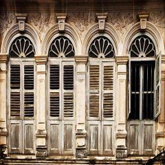 Shabby Arched Doors Photography Scenery Backdrop Door Theme Banner ZLZ-106