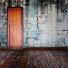 Narrow Wooden Door Photography Scenery Backdrop Door Theme Banner ZLZ-116