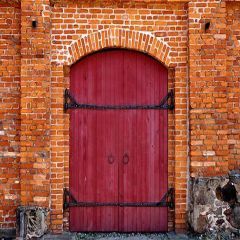 Door With Stone Wall Photography Scenery Backdrop Door Theme Banner ZLZ-117