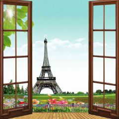Tour Eiffel Photography Scenery Backdrop Balcony Landscape Theme Banner ZLZ-149
