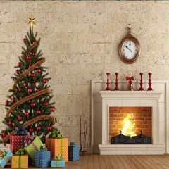 Warm Room Photography Scenery Backdrop Christmas Theme Banner ZLZ-187