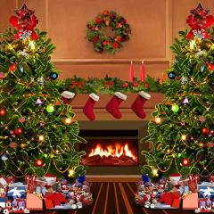 Cute Christmas Boots Photography Scenery Backdrop Christmas Theme Banner ZLZ-194