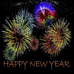 Happy New Year Photography Scenery Backdrop Festival Celebration Theme Banner ZLZ-199