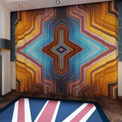 Symmetry Geometric Lines Window Curtains CUR-0013