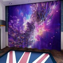 Swarm Colorful Space Window Curtains CUR-0014