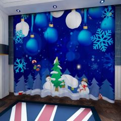 Bell Snow Mistletoe Window Curtains CUR-0162