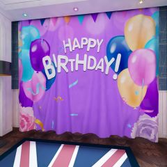 Balloon Colors Banner Window Curtains CUR-0184