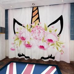 Cute Cartoon Unicorn Window Curtains CUR-0185