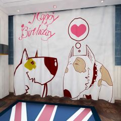 Birthday Party Cartoon Animal Window Curtains CUR-0195