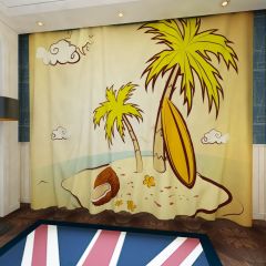 Sea Plant Cloud Sun Seaside Window Curtains CUR-0285