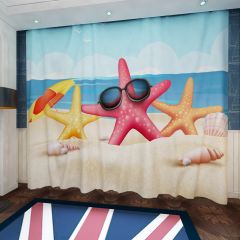 Sea Bird Sky Seaside Window Curtains CUR-0288