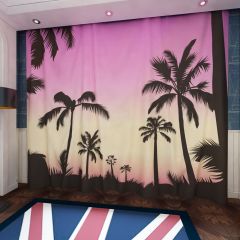 Tree Purple Silhouette Window Curtains CUR-0289