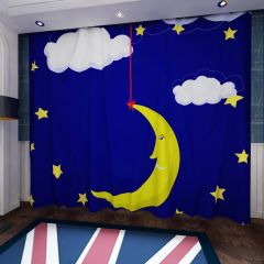 Moon Cloud Star Window Curtains CUR-0293