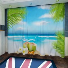 Cloud Tree Flower Seaside Window Curtains CUR-0296