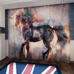 Fire Unicorn Window Curtains CUR-0354