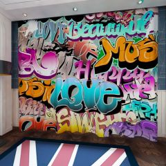 Graffiti Text Love Music Window Curtains CUR-0364