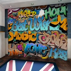 Graffiti Text Love Music Window Curtains CUR-0365