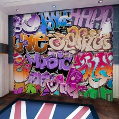 Graffiti Text Love Music Window Curtains CUR-0366
