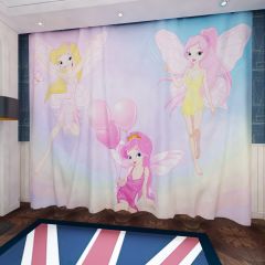 Fair Rainbow Ballon Butterfly Window Curtains CUR-0371