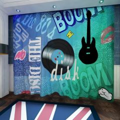 Graffiti Boom The Disc Guitar Window Curtains CUR-0399