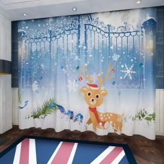 Deer Door Grass Moon Star Window Curtains CUR-0425