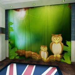 Owl Tree Sun Gree Forest Window Curtains CUR-0428