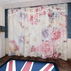 Flower Diamonds Rose Window Curtains CUR-0558