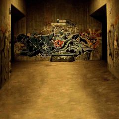 Messy Graffiti Wall Photography Scenery Backdrop Graffiti Theme Banner EHY-011