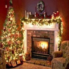 Bright Xmas Tree Photography Scenery Backdrop Christmas Theme Banner EHY-044