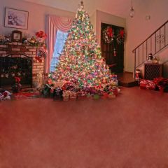 Indoor XMAS Tree Photography Scenery Backdrop Christmas Theme Banner EHY-056