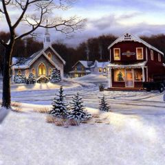 Charming Snow Scene Photography Scenery Backdrop Snow Theme Banner EHY-060
