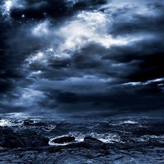 Clouded Over Photography Scenery Backdrop Night Theme Banner EHY-161