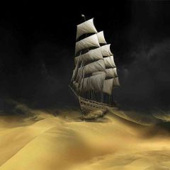 Sweeping Into Sailboat Photography Scenery Backdrop Desert Landscape Theme Banner EHY-471