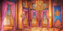 Window Curtain Brick Wall Floor Stage Performance Background Dance Show Backdrop SRB-0842