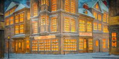 House Window Door Light Stage Performance Background Dance Show Backdrop SRB-0846