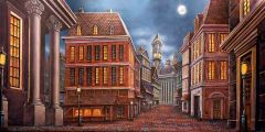 House Moon Sky Light Road Stage Performance Background Dance Show Backdrop SRB-0847