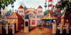 House Pillar Plant Whirligig Stage Performance Background Dance Show Backdrop SRB-0848