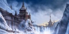 Snow House Pillar Sky Stage Performance Background Dance Show Backdrop SRB-0893