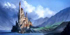 Castle Cloud Mountain Stage Performance Background Dance Show Backdrop SRB-0918