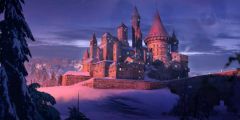 Castle Snow Night Stage Performance Background Dance Show Backdrop SRB-0926