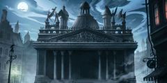 Castle Pillar Fog Stage Performance Background Dance Show Backdrop SRB-0930