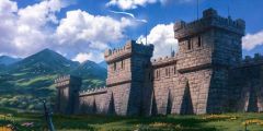 Brick Architecture Cloud Mountain Stage Performance Background Dance Show Backdrop SRB-0952