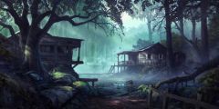 Tree House Fog Stage Performance Background Dance Show Backdrop SRB-0990