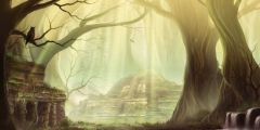 Tree Light Mountain Stage Performance Background Dance Show Backdrop SRB-1003